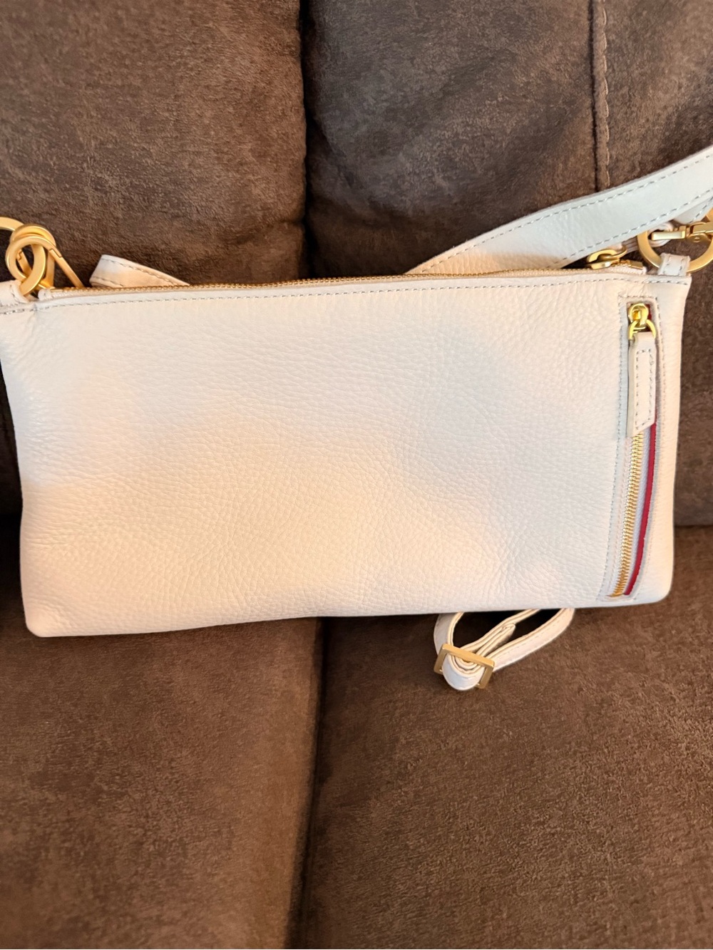 Hammitt Pebbled Leather Crossbody in Cream with Gold Studs - Picture 3 of 4